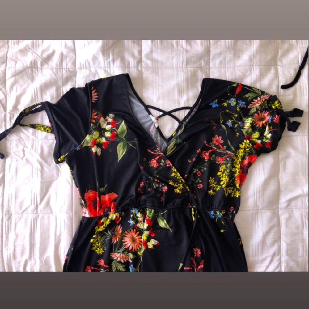 Plus Faux Wrap Floral Maxi Dress